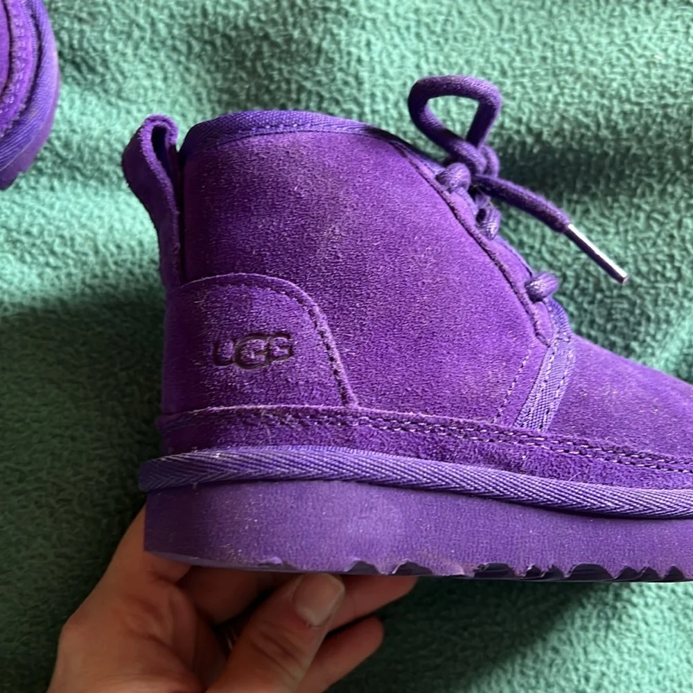 UGG Kids Purple Suede Ankle Boots